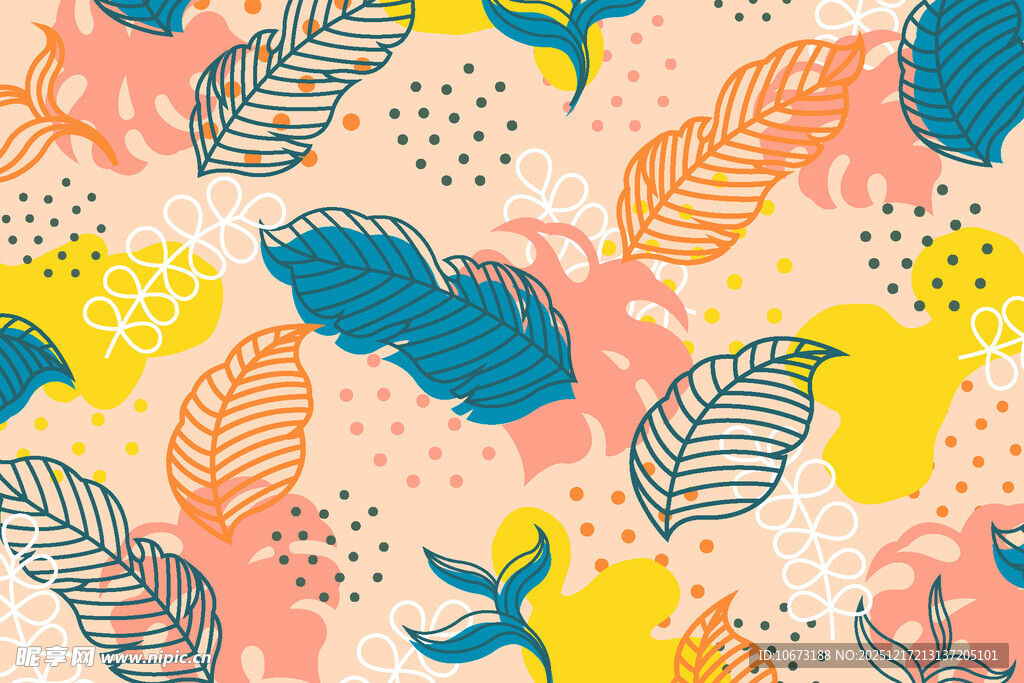 多彩羽毛图案背景设计