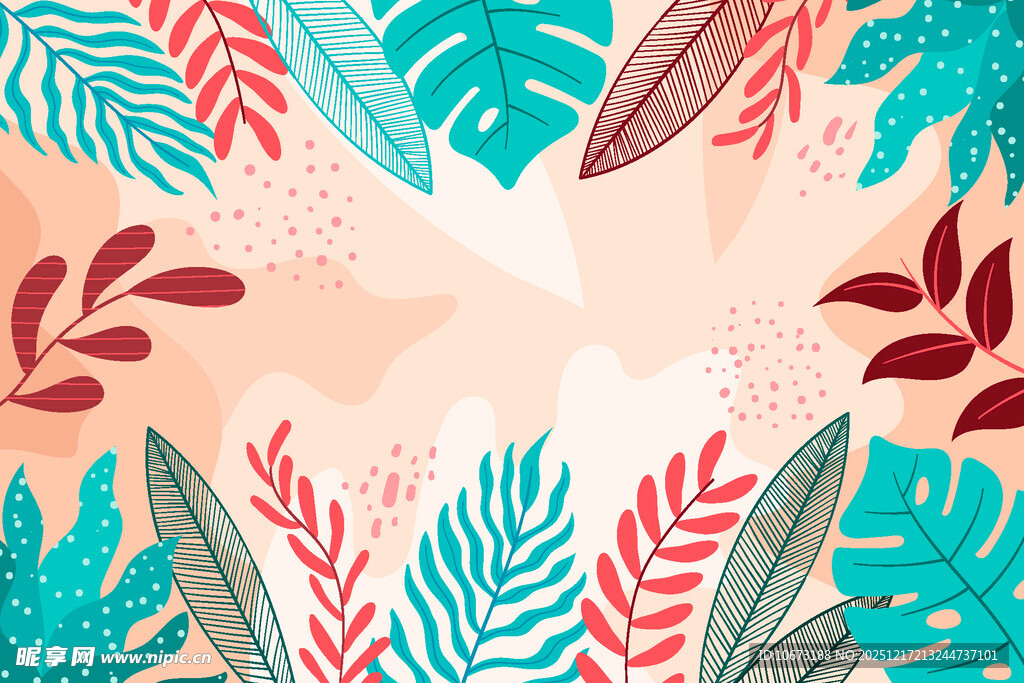 热带植物装饰图案背景