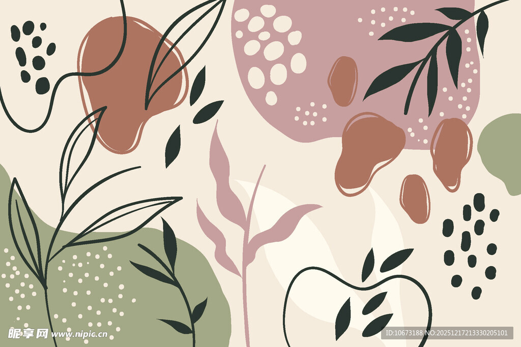 抽象植物图案背景设计