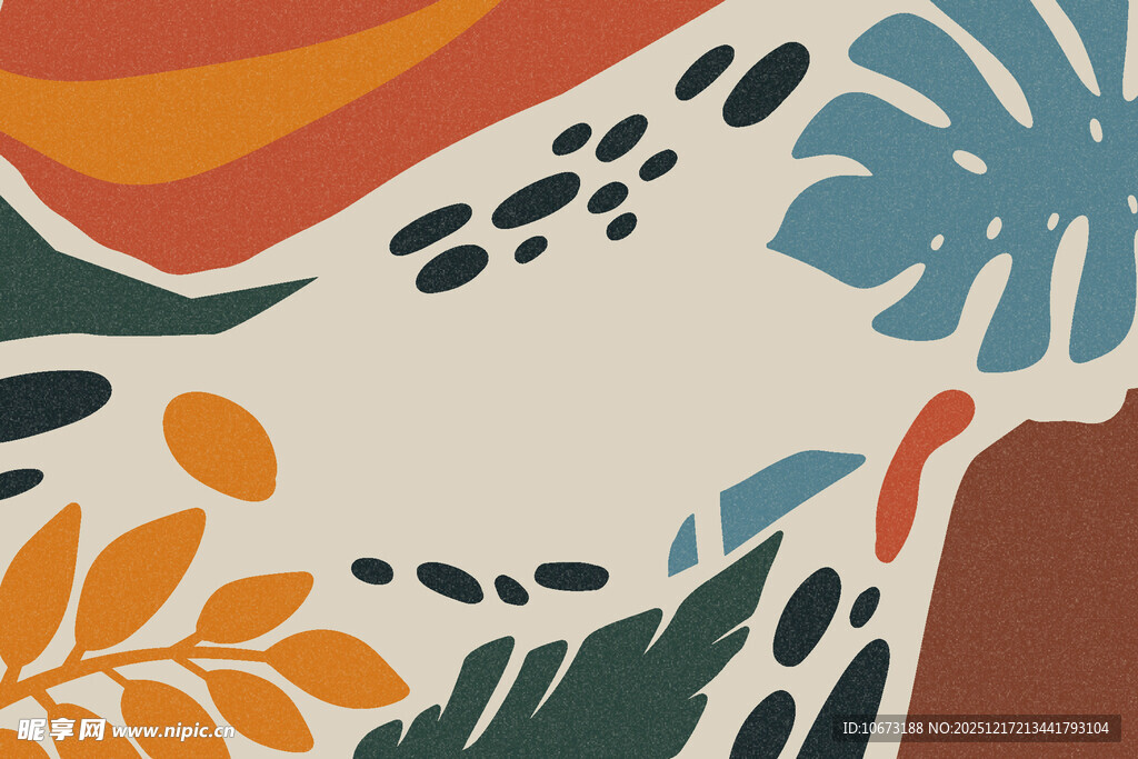 热带植物抽象图案背景