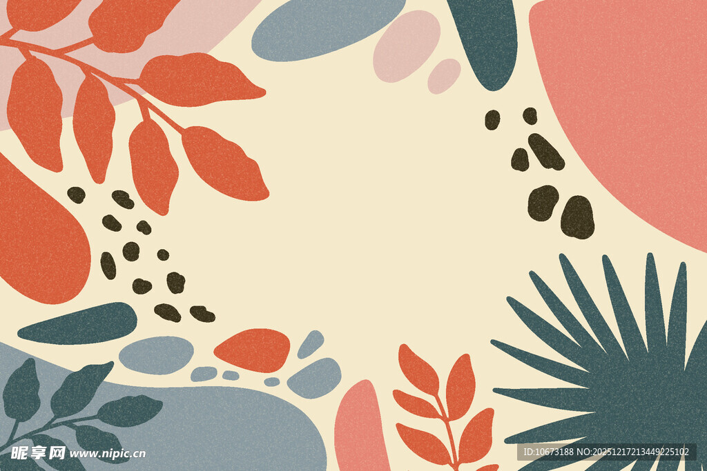 多彩植物图案背景