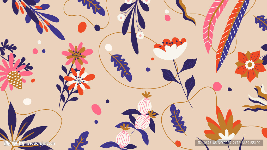 花卉植物图案背景纹理