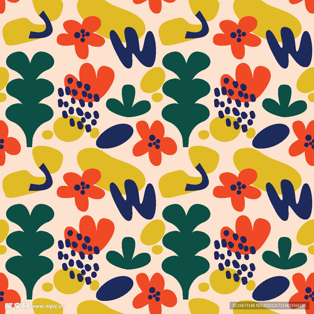 多彩花卉图案背景