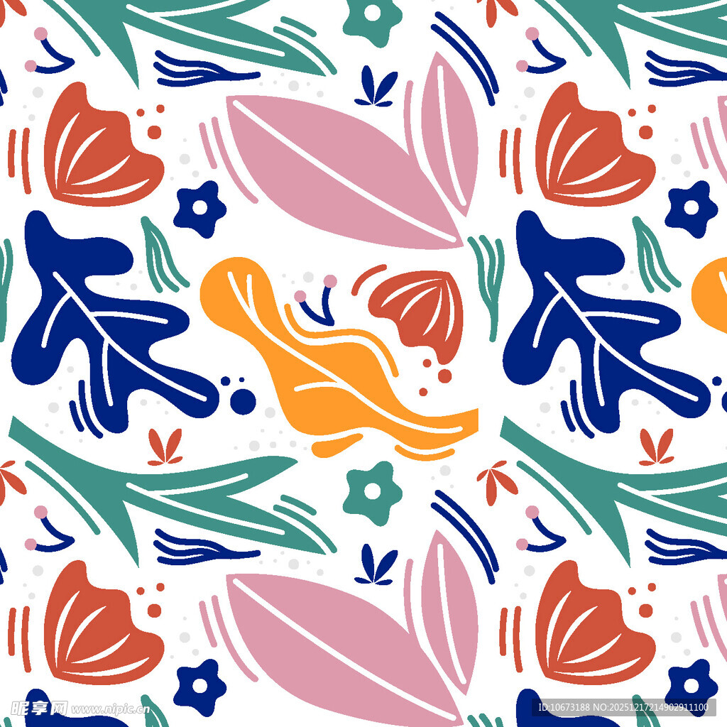 多彩花卉植物图案设计