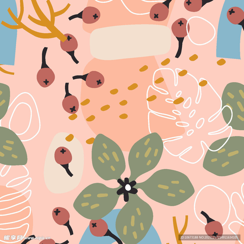 粉色花卉植物图案背景