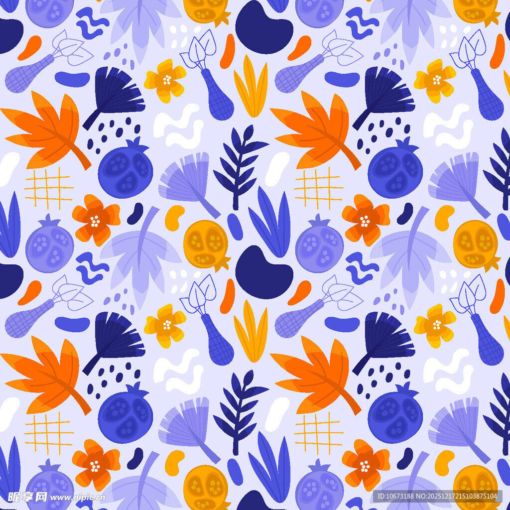 多彩花卉植物图案背景