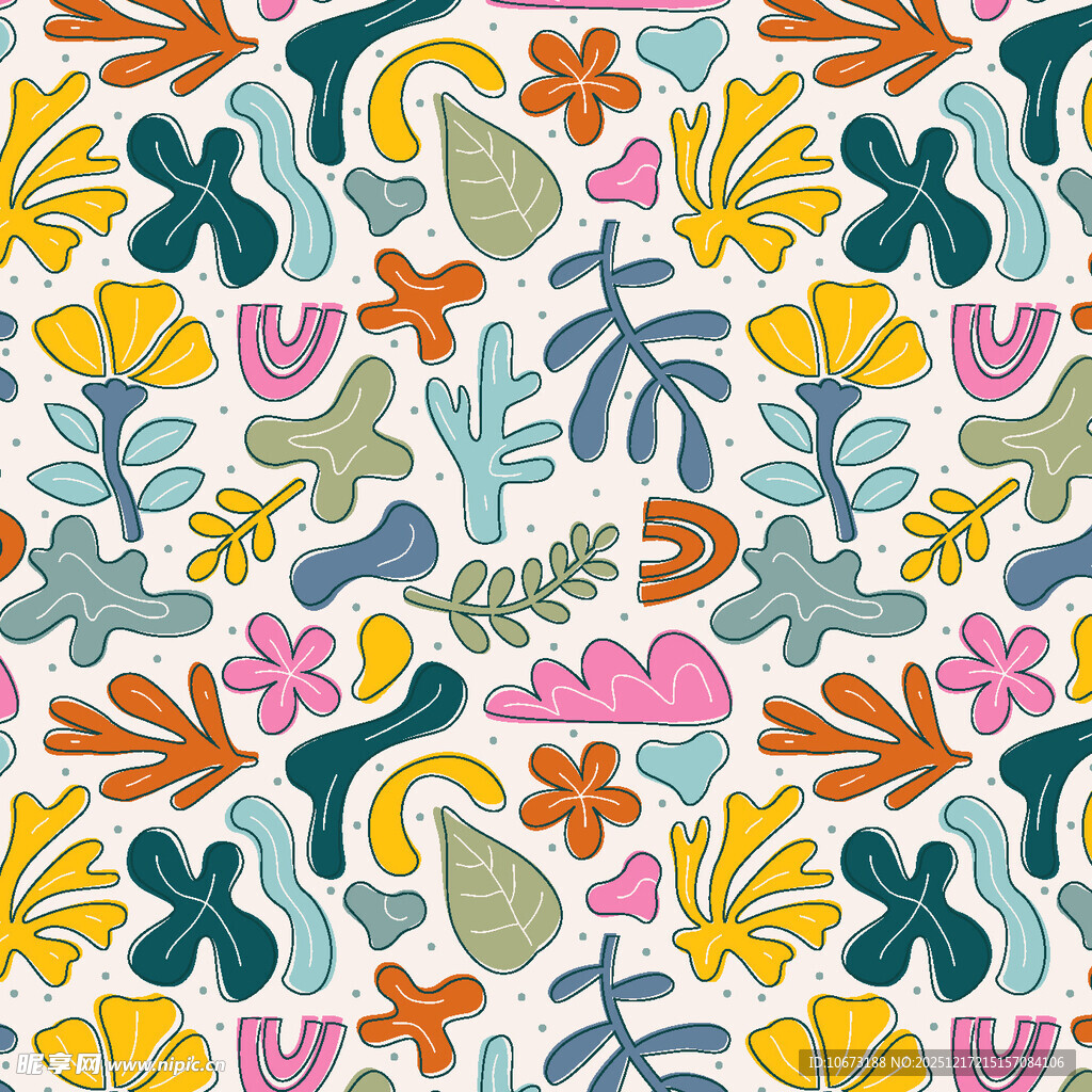 多彩植物图案 