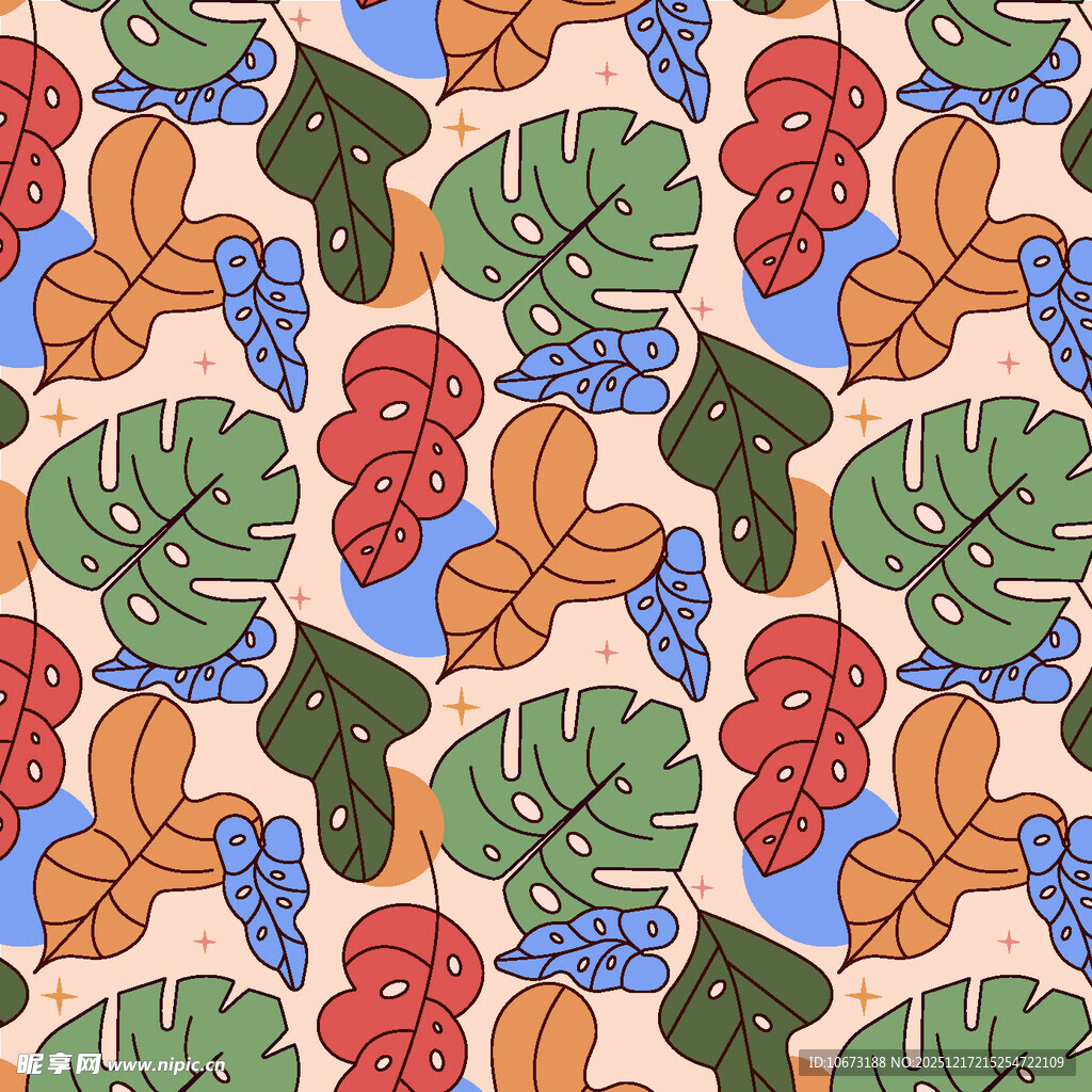 热带植物图案背景纹理