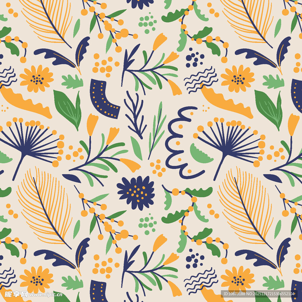 花卉叶子图案的清新背景