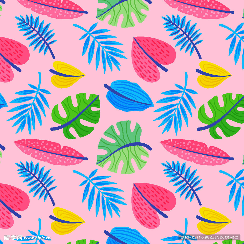 热带植物图案背景