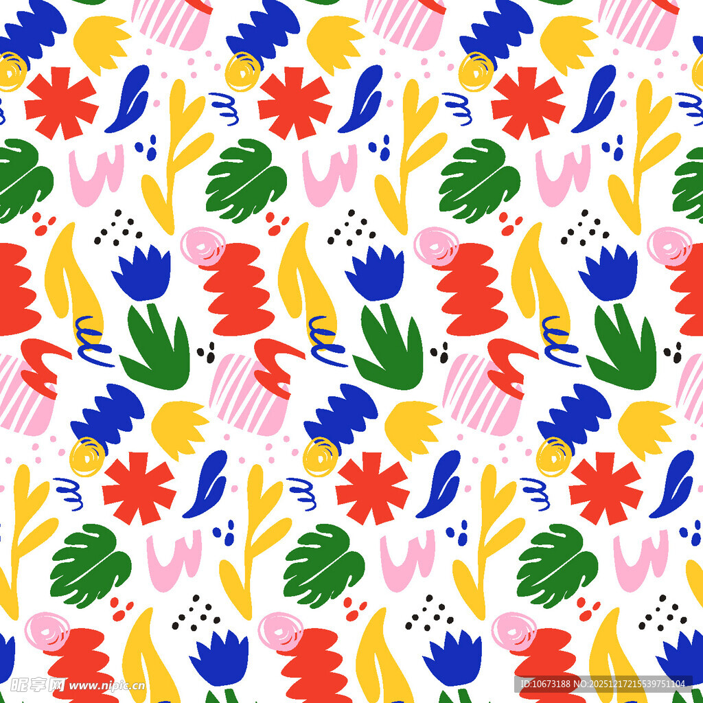 多彩花卉植物图案背景