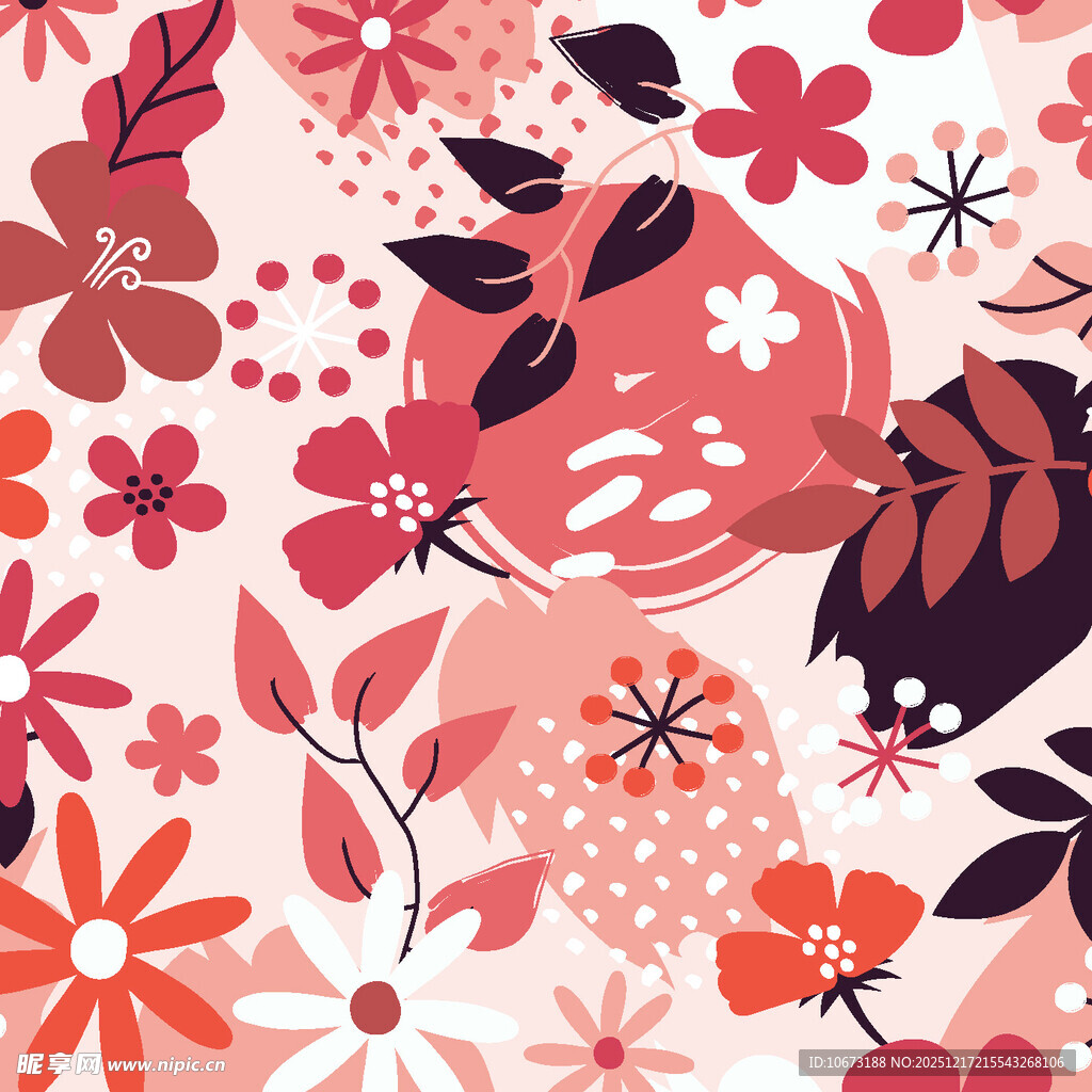 粉色花卉图案背景设计