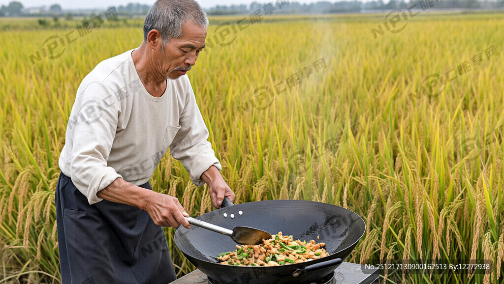 生产一张高清海报 背景是稻田