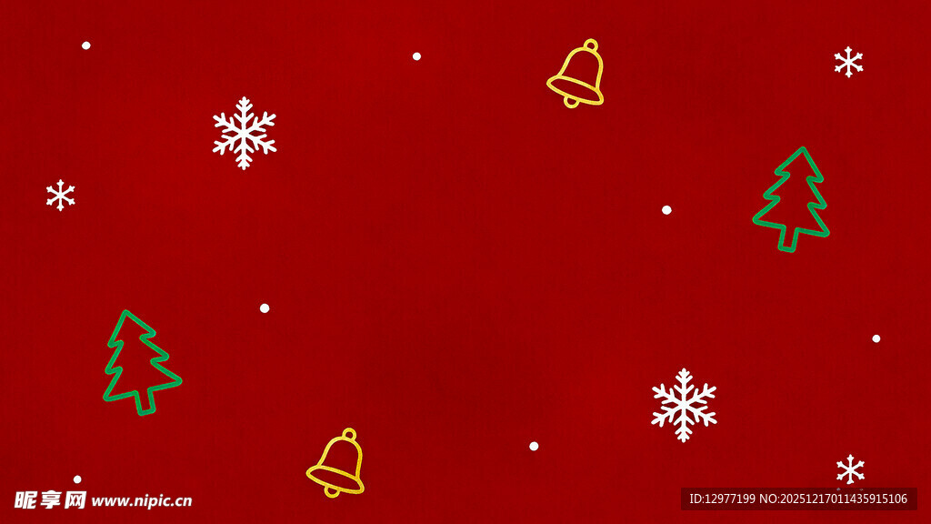 红色圣诞元素背景图