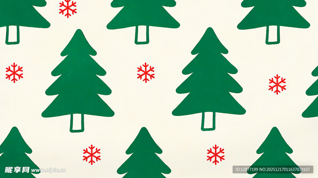 圣诞松树雪花图案背景
