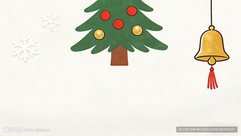 圣诞装饰 树与铃铛