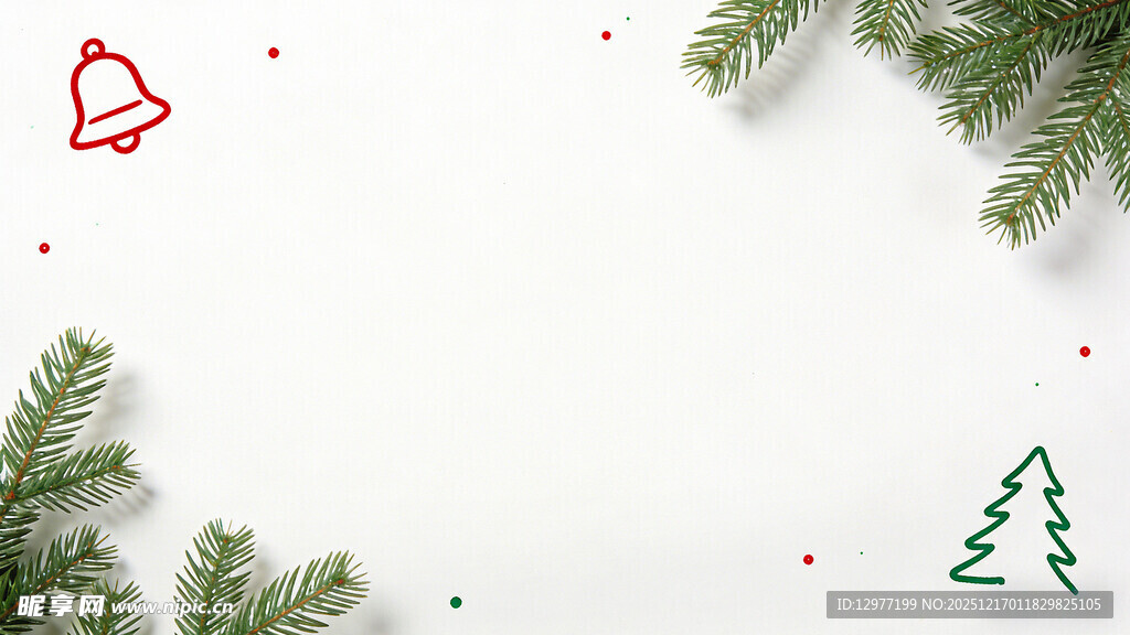 圣诞装饰松枝背景图