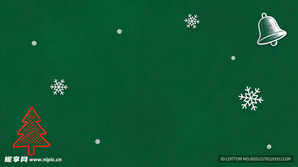 绿色背景上的圣诞元素