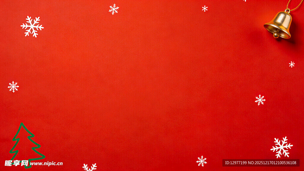 红色圣诞背景装饰图