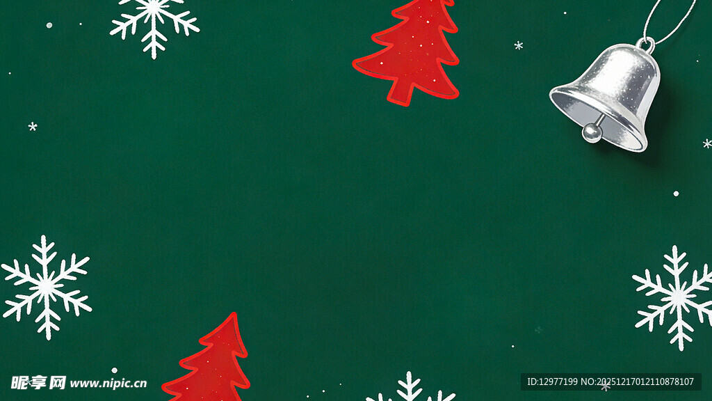 绿色背景的圣诞元素装饰