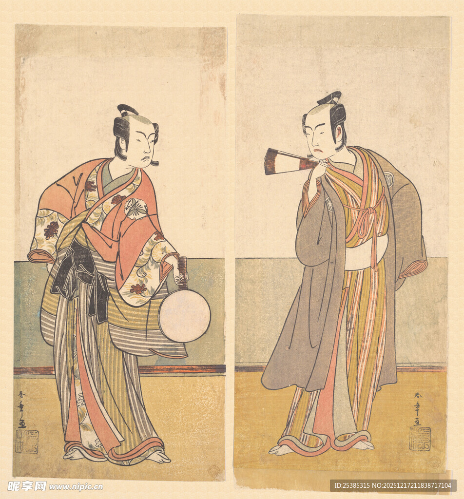 日本传统服饰人物绘画