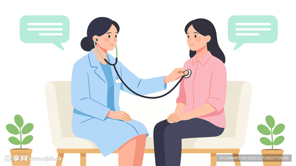 医生为患者听诊检查