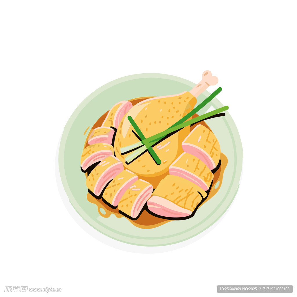 火腿蛋饼配葱丝