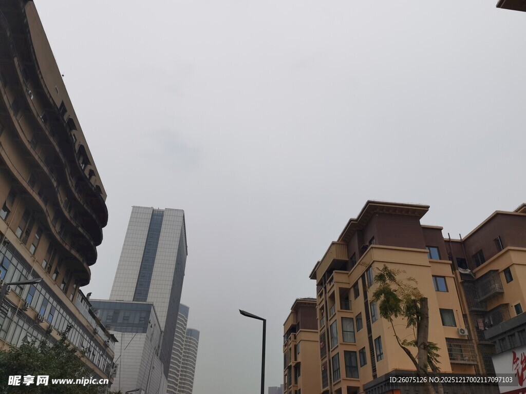 城市新旧建筑对比景观