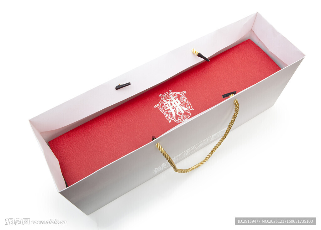 白色手提礼盒内配红色衬里