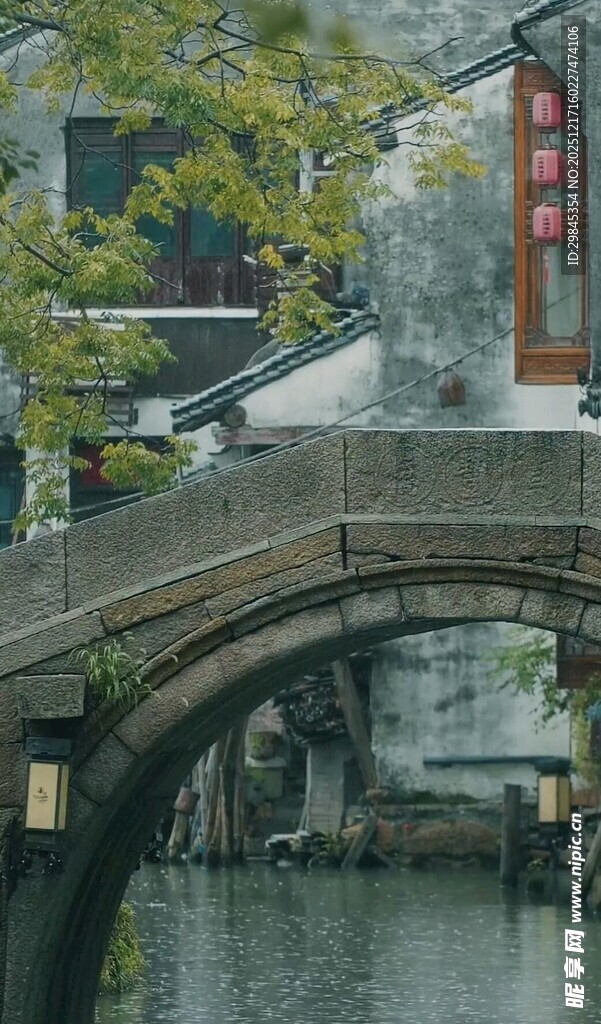 江南水乡石拱桥美景