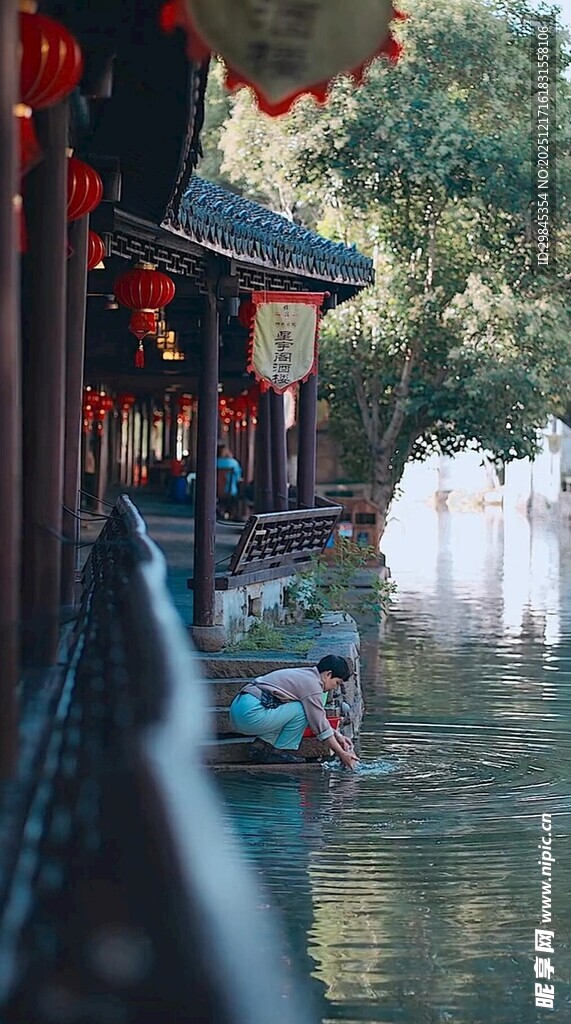 江南水乡古桥流水景致