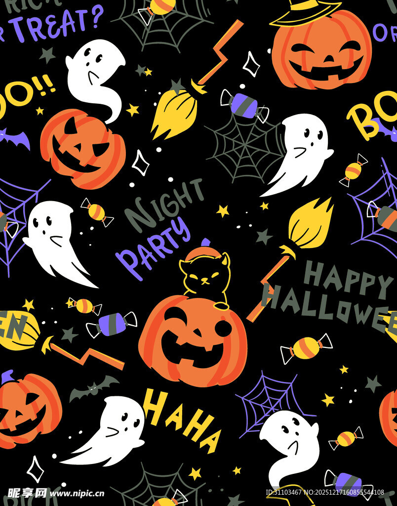 万圣节元素图案背景