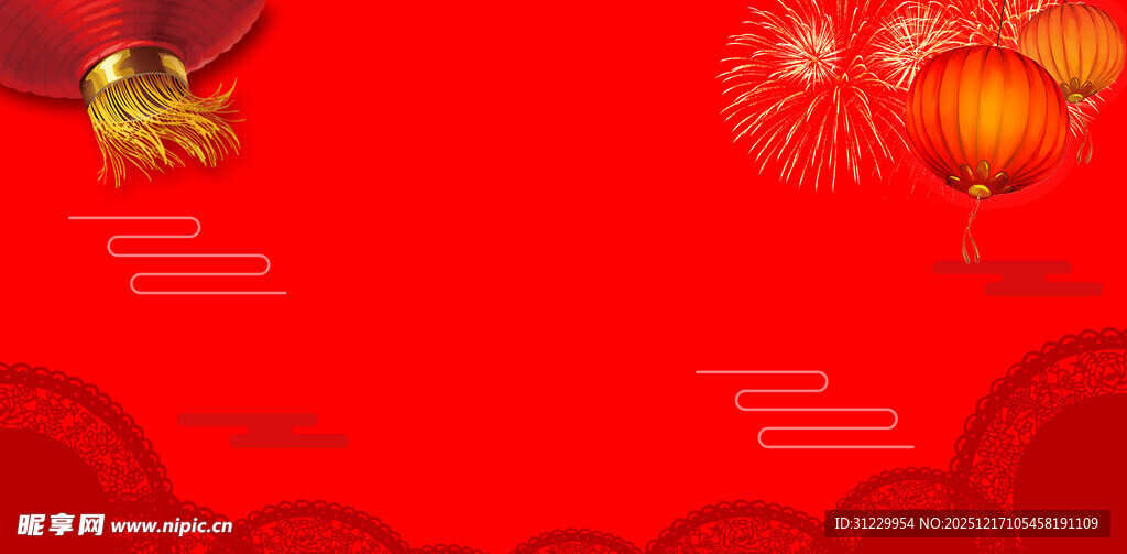 喜庆红色背景的节日元素