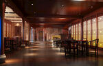 中式典雅餐厅室内场景