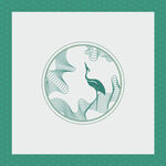 墨绿色仿古新中式江南方巾丝巾