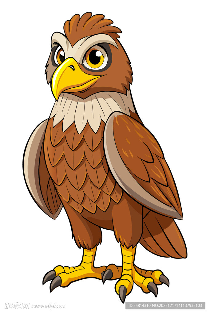 卡通棕色老鹰形象