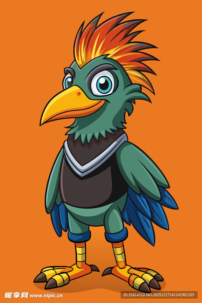 彩色鹦鹉卡通形象