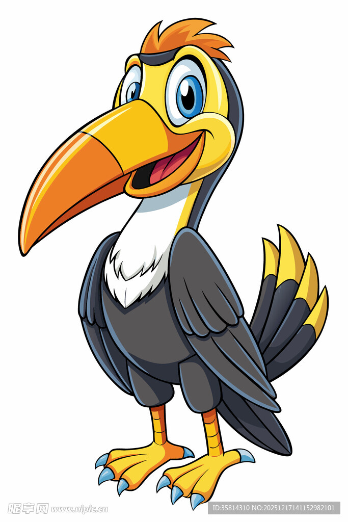 可爱巨嘴鸟卡通形象