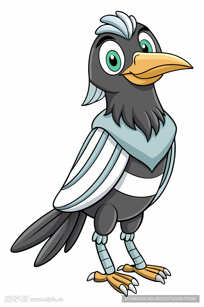 卡通风格的酷炫乌鸦形象