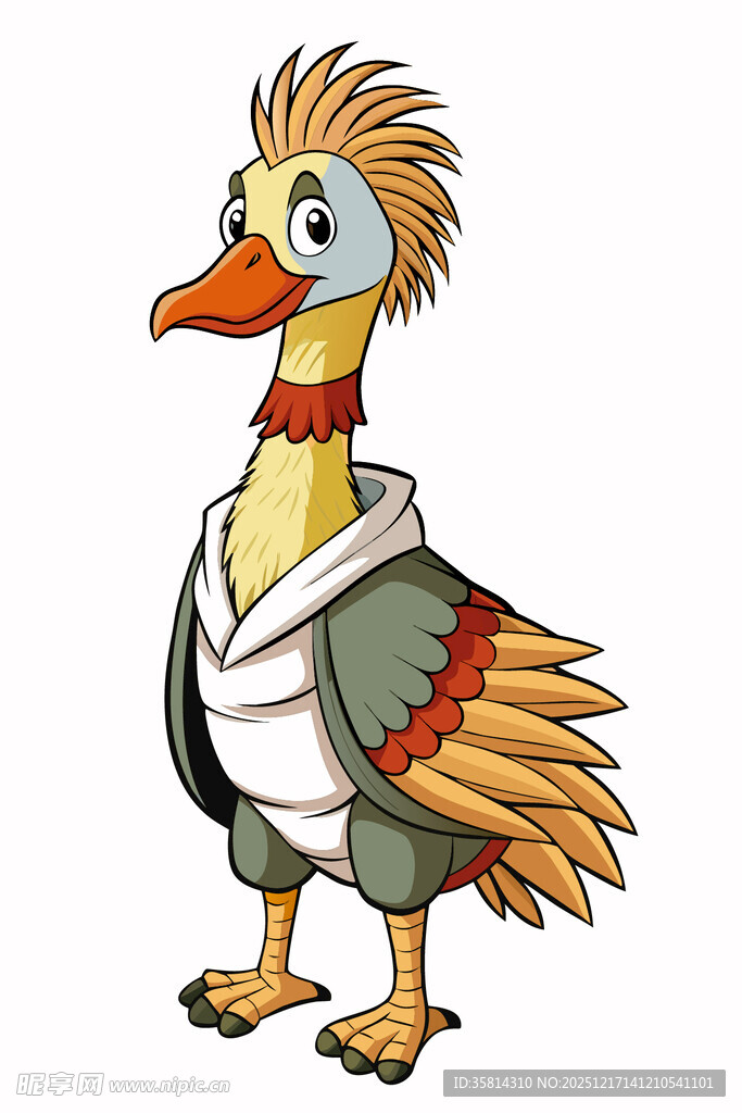 卡通风格的奇异鸟类形象