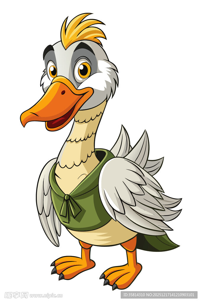 穿绿衣的卡通鸭子