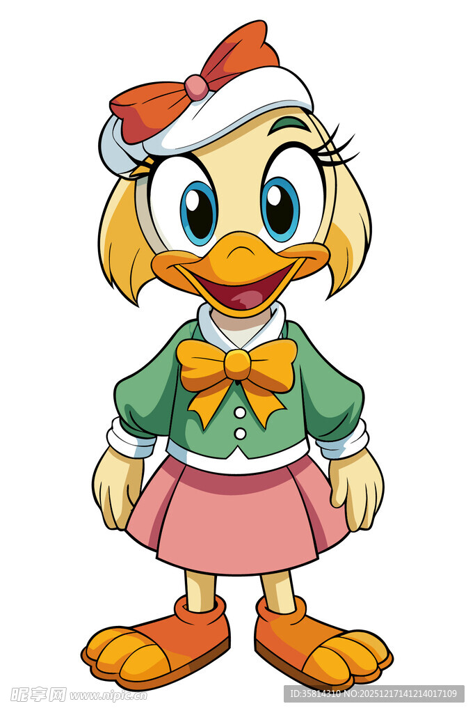 戴帽唐老鸭女孩形象