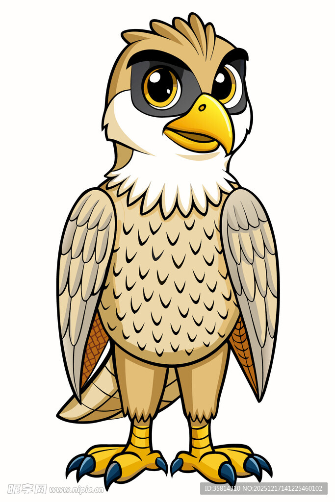 卡通形象的威武老鹰