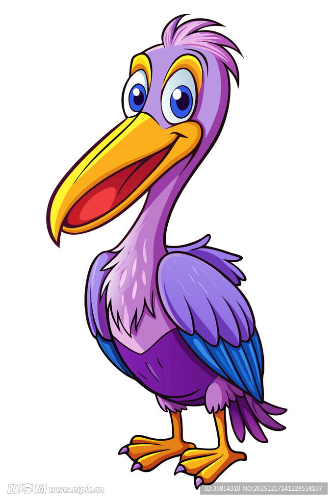 紫色鹈鹕卡通形象