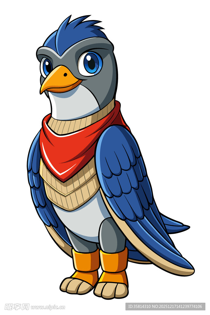 可爱蓝鸟卡通形象