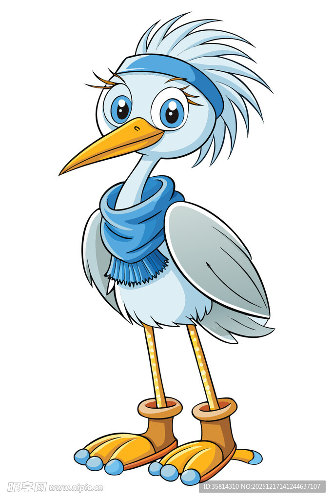 时尚装扮的卡通小鸟