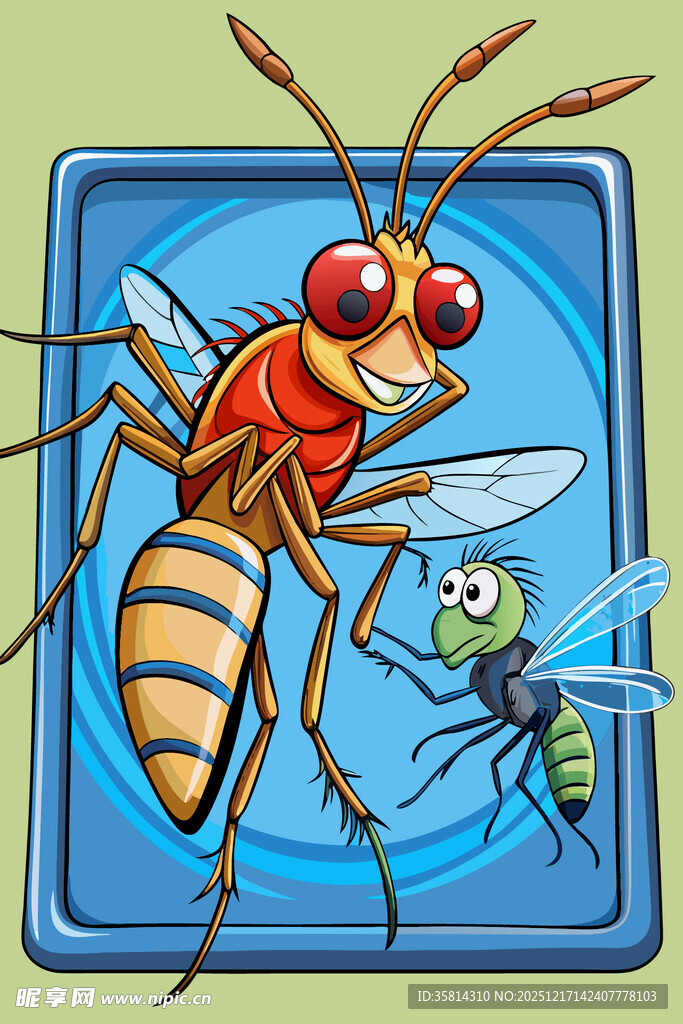 大昆虫与小昆虫的画面