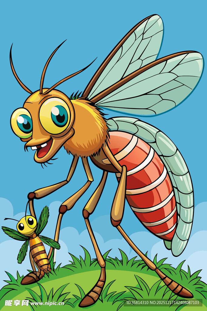 大昆虫与小昆虫互动瞬间