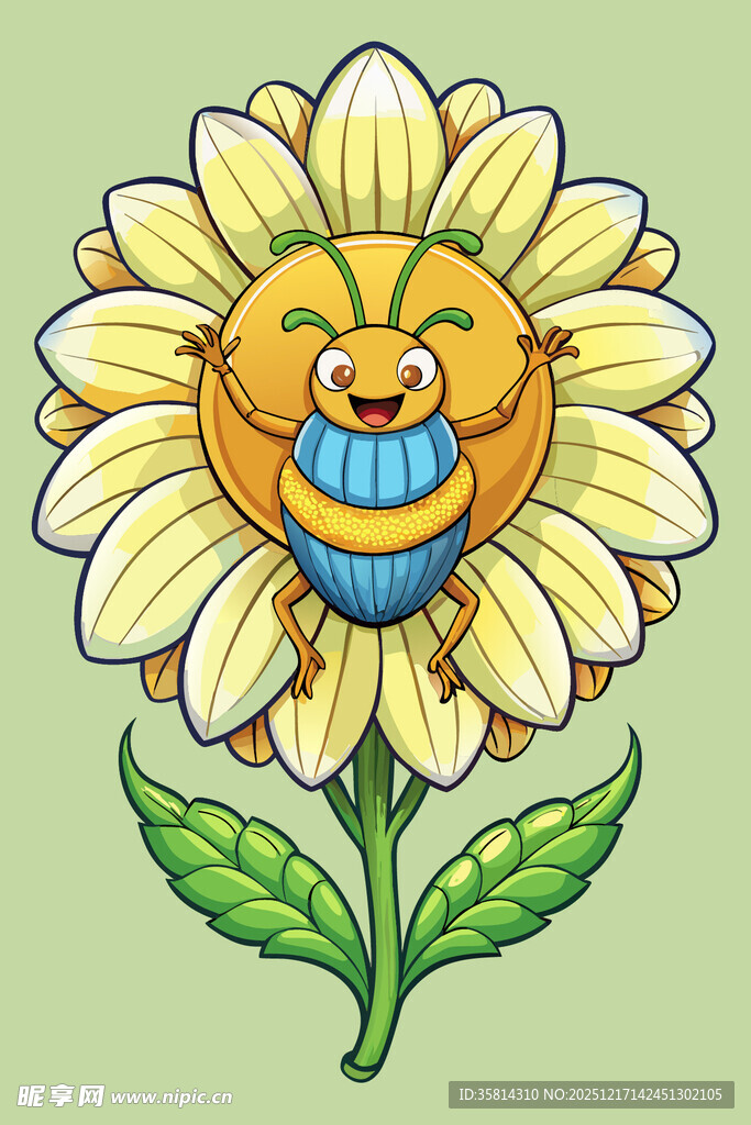 笑脸向日葵插画