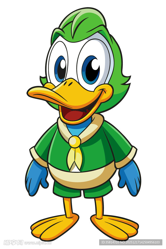 绿衣卡通小鸭形象